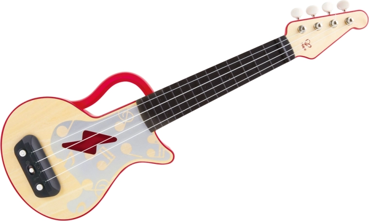 Hape uč se pomocí světel ukulele červené