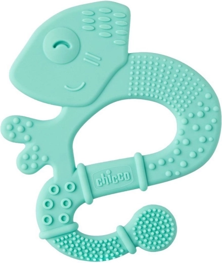Chicco silikonové kousátko Super Soft chameleon modré 2m+