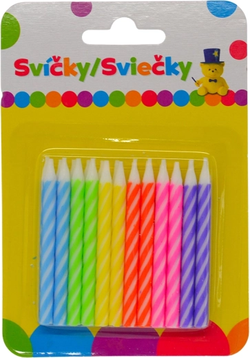Narozeninové barevné svíčky 24 ks