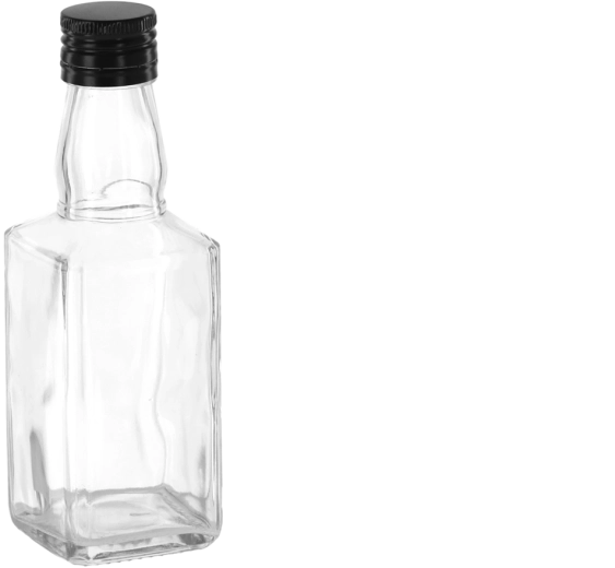 Lahvička na whisky 200 ml s kovovým uzávěrem 28 mm