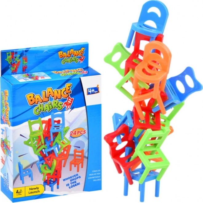 Balanční stolní hra padající židličky – 24 ks