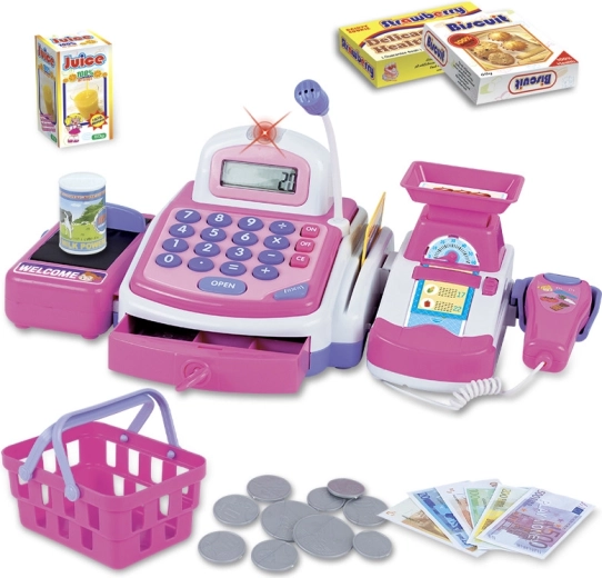 Pokladna s příslušenstvím růžová MOJE DOMÁCNOST