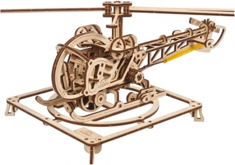 Ugears 3D dřevěná mechanická stavebnice mini vrtulník