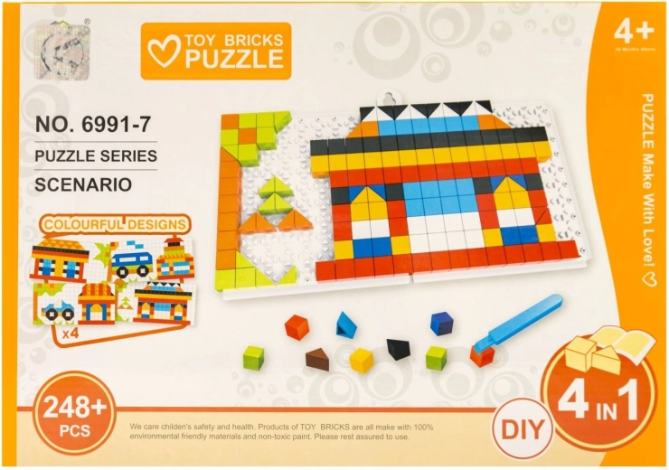 Dětské puzzle 4v1 stavby 248 dílků