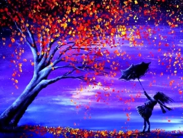 Diamantové malování Kouzelný strom s dívkou 30 × 40 cm