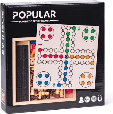 Popular magnetický soubor her v dřevěném boxu