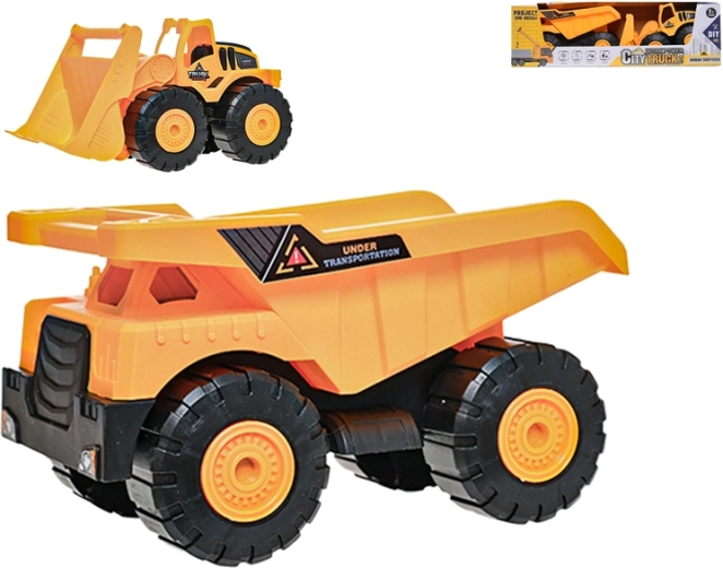 Sada stavebních vozidel – bagr nakladač 24 cm a sklápěčka 26 cm