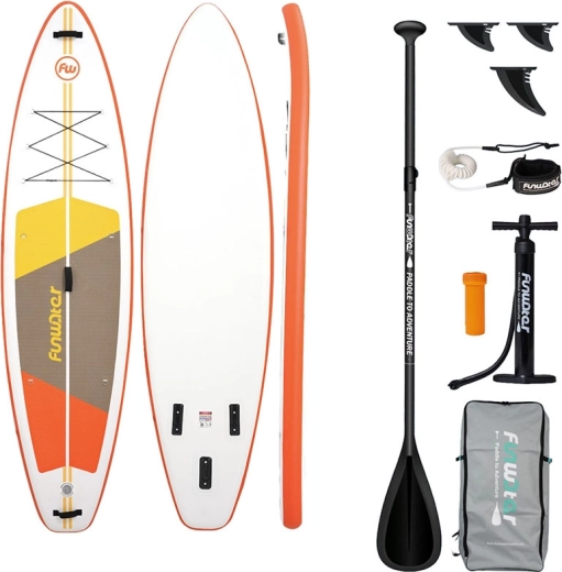 FunWater nafukovací paddleboard all-round 335 × 84 × 15 cm, oranžovo‑bílý