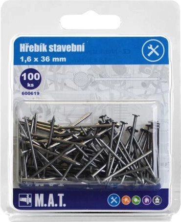 hřebíky stavební 36 × 1,6 mm, 100 ks