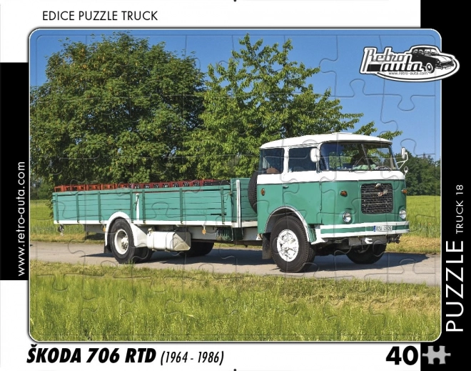 Puzzle Retro auta Škoda 706 RTD – truck, 40 dílků