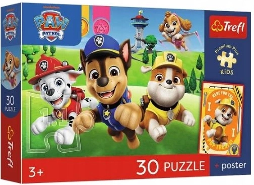 Puzzle Premium Plus Kids psiaki w drodze – 30 dílků