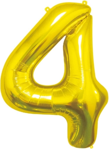 Fóliový balón číslo 4 zlatý 85 cm