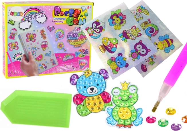 Sada diamantového malování – barevné samolepky se zvířátky