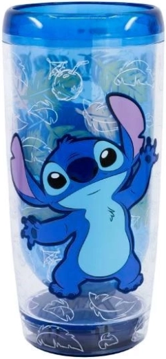 Prémiový dvoustěnný pohár Stitch se Smartgrip proti převržení - 1 kus