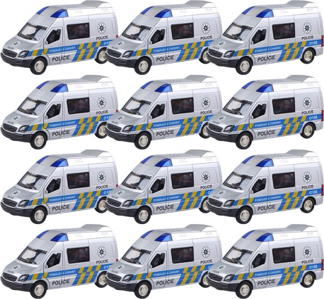 Kovové policejní auto s pohonem Pull Back