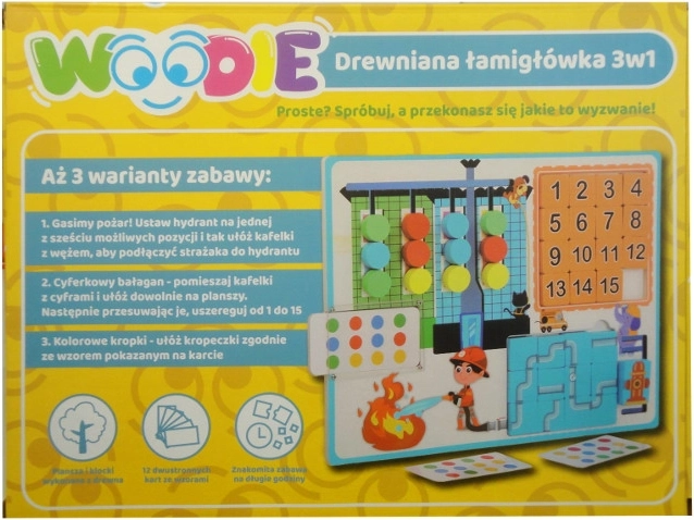 Dřevěná logická hra 3v1 Woodie