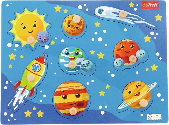 Dřevěná vkládačka Kosmos, 8 dílků