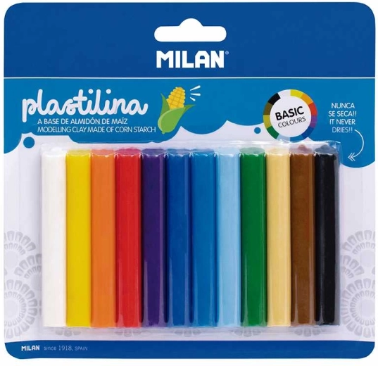 Plastelína basic – sada 12 barev