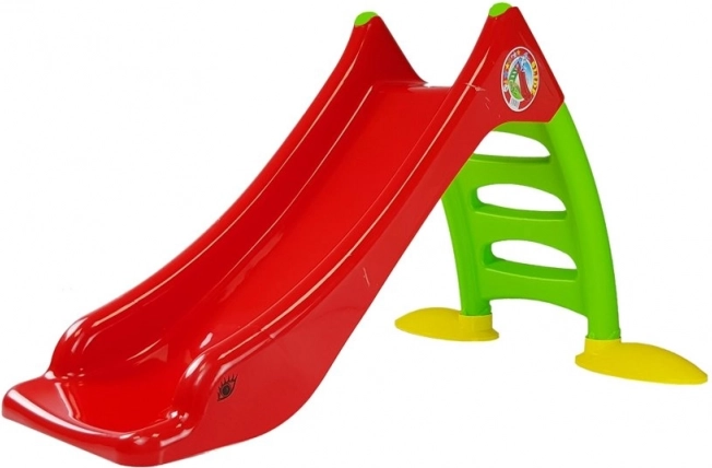 Zahradní dětská skluzavka se žebříkem zeleno‑červená