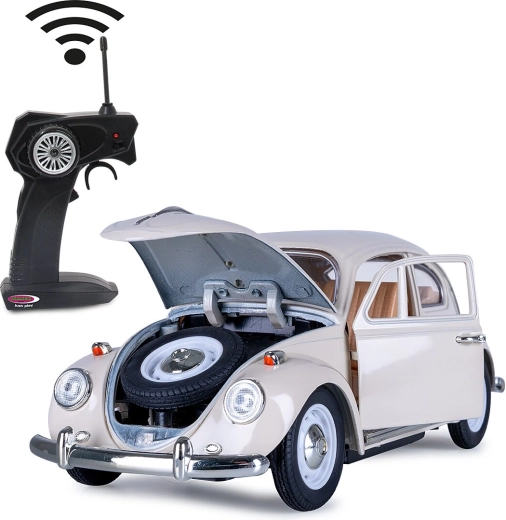Jamara RC Volkswagen Beetle kovový model 1:18 krémově bílý