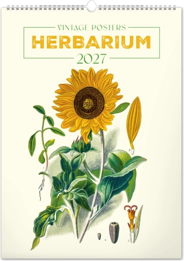 Notique nástěnný kalendář vintage plakáty – herbář 2027, 33 × 46 cm