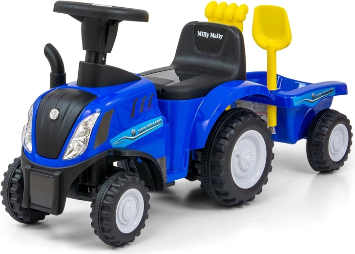 Odrážedlo traktor NEW HOLLAND T7 s přívěsem – modré