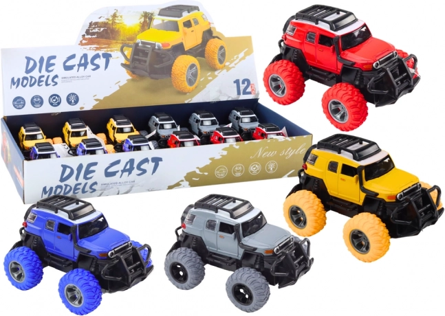 Autíčko terénní 1:32 kovové gumová kola světla zvuky pohon