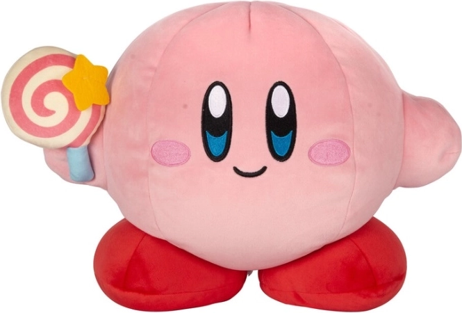 TOMY Mocchi mega plyšák Kirby s lízátkem