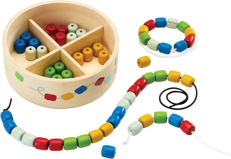 PlanToys navlékání korálků v boxu