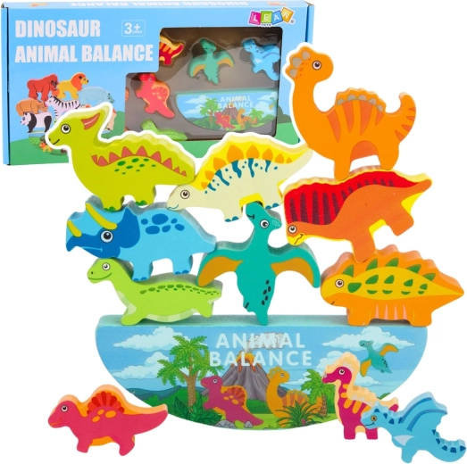 Dřevěná balanční hra dinosauři Montessori 12 dílů