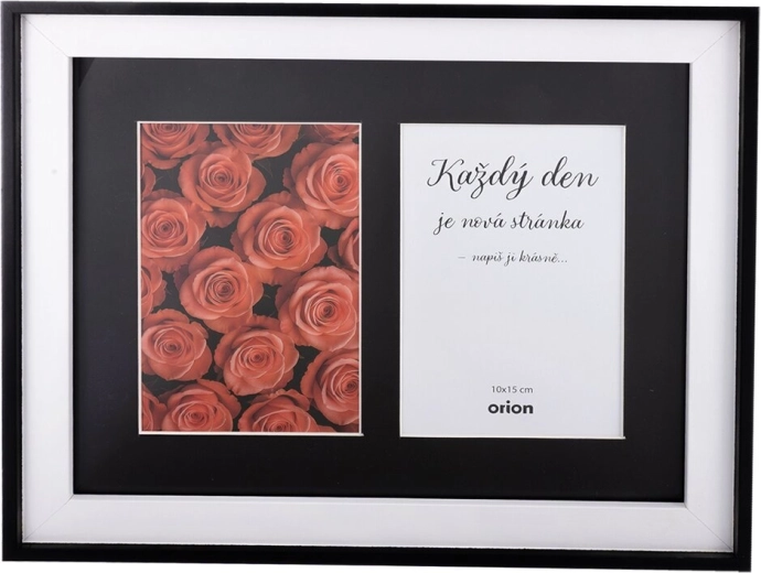 Dřevěný fotorámeček na 2 fotografie 10 × 15 cm, černý