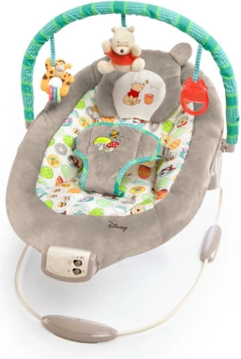 Vibrující lehátko s melodiemi DISNEY Baby WINNIE THE POOH Dots & Hunny, 0m+, do 9 kg