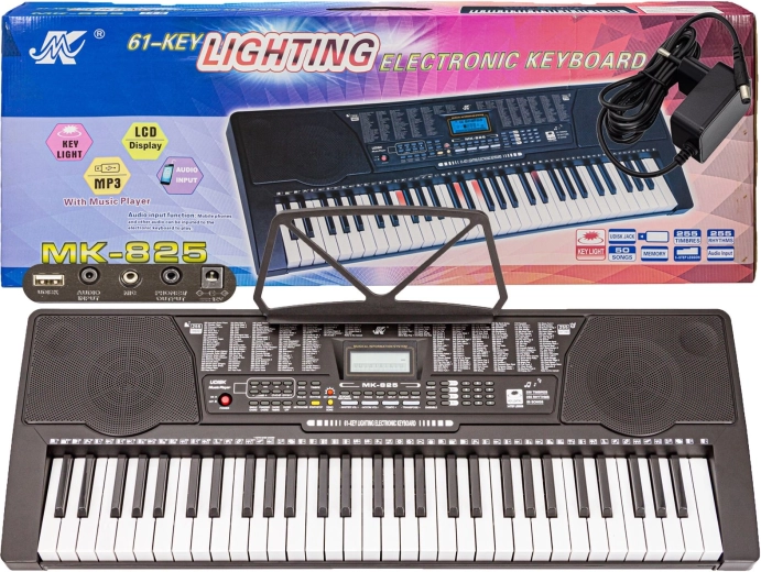 Keyboard MK-825 s podsvícenými klávesami pro výuku hry