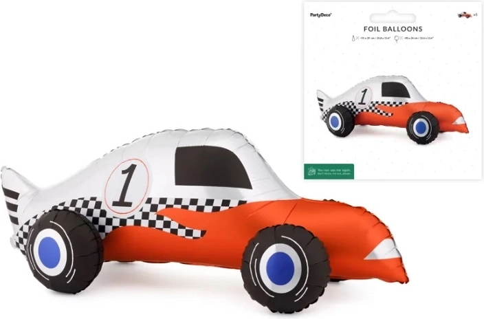 Stojící fóliový balónek závodní auto (mix) 90 × 34 cm