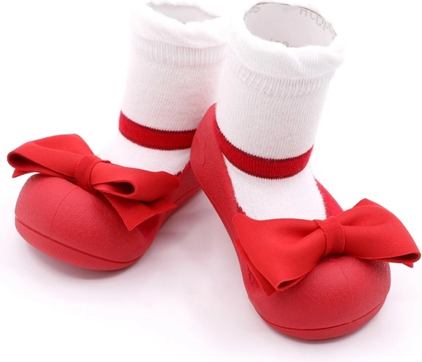 Attipas dětské barefoot botičky Mary Jane červené