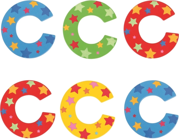 Bigjigs Toys dřevěné písmeno C s hvězdičkami