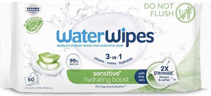 WaterWipes hydratační vlhčené ubrousky s aloe vera 3v1 60 ks