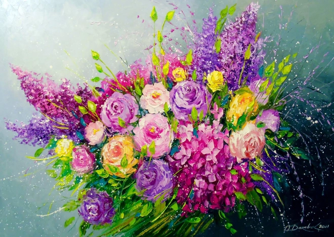 Puzzle Kytice růží 1000 dílků