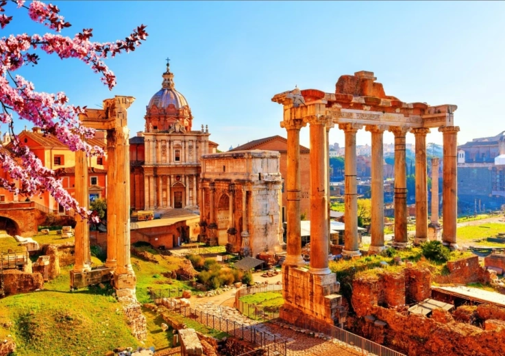 Puzzle Římské ruiny na jaře 1000 dílků BLUEBIRD