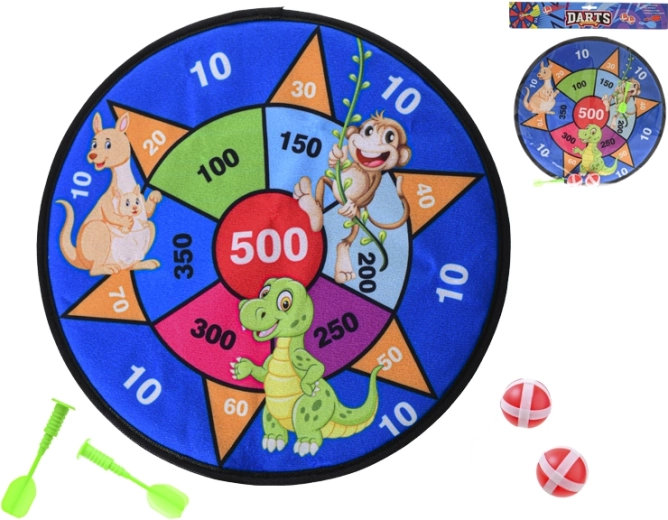 Terč na suchý zip 35 cm se 2 míčky a 2 šipkami