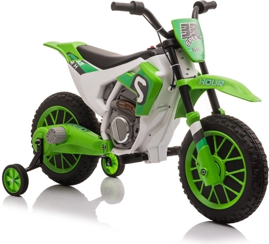 Dětská elektrická motorka zelená