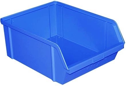 Ukládací zkosená bedna 40 kg, 400 × 300 × 162 mm, modrá