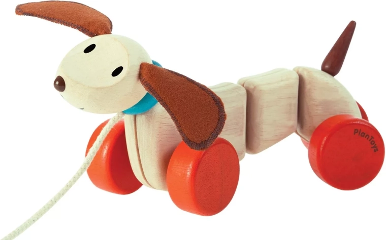 Tahací dřevěné štěně PlanToys