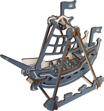 Woodcraft dřevěné 3D puzzle pirátská houpačka