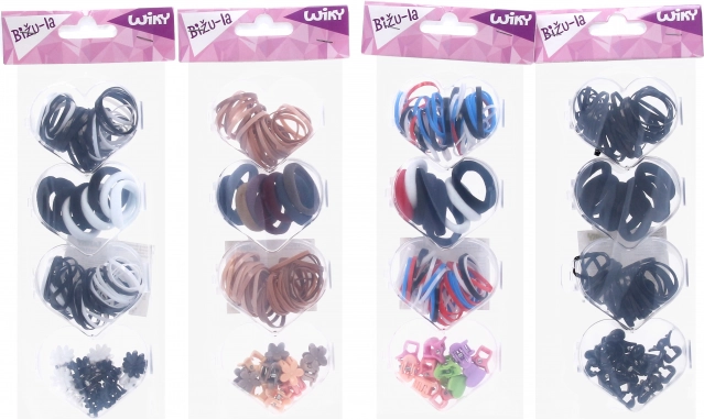 Vlasové doplňky – velký mix gumiček a klipů