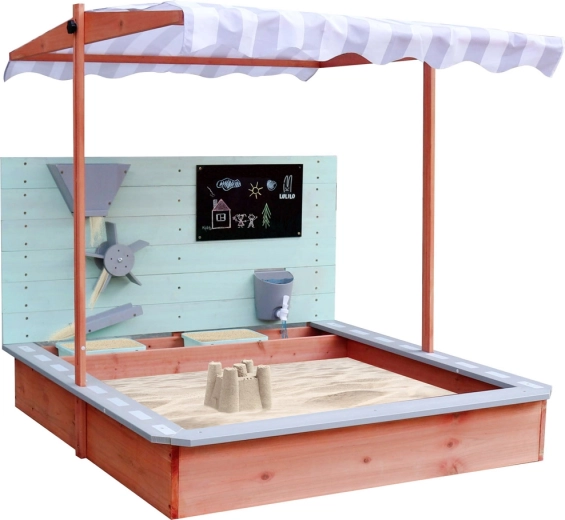 Dřevěné pískoviště s otočnou stříškou 360° 120 cm Lulilo Sablo