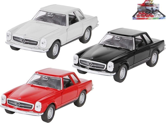 Kovový model MERCEDES-BENZ 230 SL 1963 Welly 1:34–39 s otevíracími dveřmi a pohonem pull-back