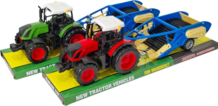 Traktor s připojitelným strojem na sklizeň brambor