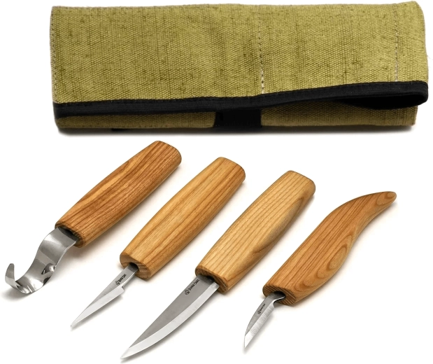 BeaverCraft S09 sada 4 řezbářských nožů v pouzdře