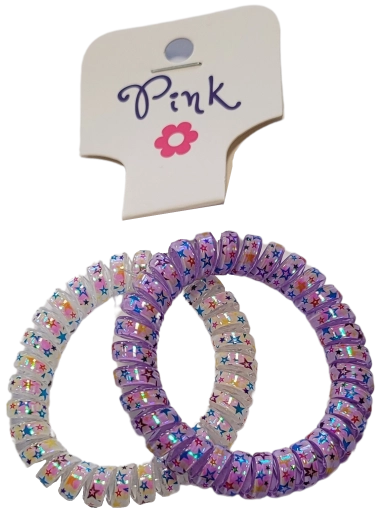 PINK spirálové gumičky do vlasů perleťové 2 ks